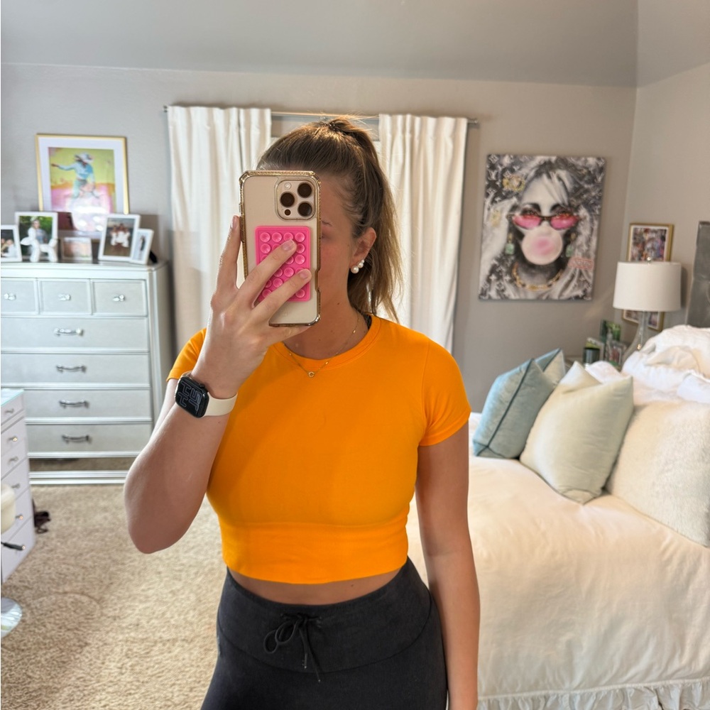 Bold Orange Women's Crop Top